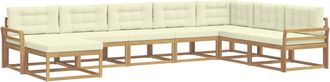 vidaXL Conjunto De Sof&aacute;s De Exterior 8 Uds. Blanco Y Crema Vidaxl