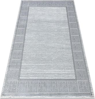 RugsX Rugsx - Alfombra Allure 8783 Chave Grega, Marco - Estructural, Elegante, Glamurosa Gris Claro / Blanca Grey 80x150 Cm