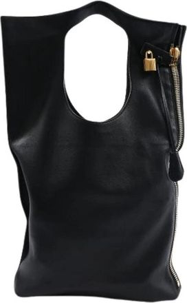 Tom Ford Pre-owned Leren Schoudertas - Dames - Vintage Shopper - Zwart - ONE Size - Leer - Vintage