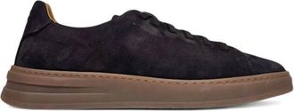 Henderson Black Low-Top Rubber Sole Leather Sneakers