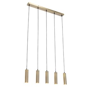 QAZQA Moderno L&aacute;mpara Colgante Moderna Bronce 5 Luces - Jeana Acero Alargada Adecuado Para Led Max. 5 X 7 Watt - Qazqa