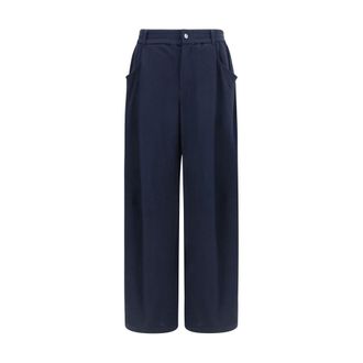 Brunello Cucinelli Blue Cotton Casual Womens Pants
