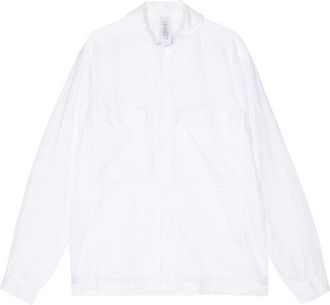 Transit Par-Such long-sleeve cotton-linen blend shirt - men - Nylon/Linen/Flax/Cotton - L - White