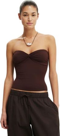 Cotton On Womens Hold Me Twist Bandeau in Dark Oak at Nordstrom, Size Xx-Small
