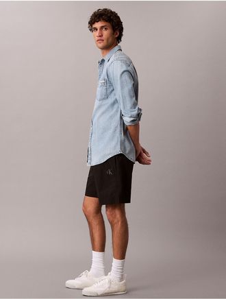 Calvin Klein Jeans Calvin Klein Mens Nylon Monogram Pull-On Shorts - Black - XL