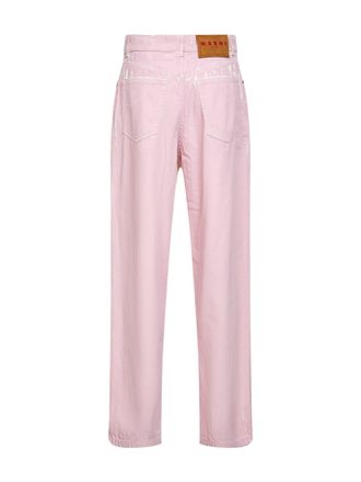 Marni Womens Pink Denim Straight-Leg Jeans Cotton