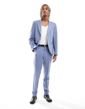 Twisted Tailor Buscott - Pantaloni slim da abito blu