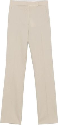 Max Mara Broeken, Dames, Beige, XS, Beige Broek met Voorknoopsluiting
