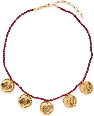 Anni Lu Anni LU Dream Catcher 18kt Gold-plated Beaded Necklace - Burgundy - One Size