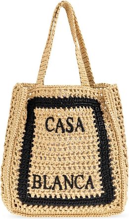 Casablanca Natural Raffia Tote - unisex - Shoppers - Beige - ONE Size - Tassen