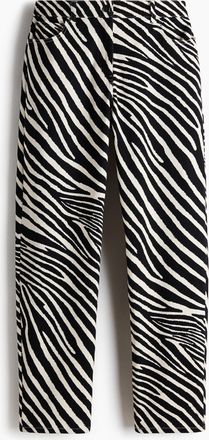 H&M Twillhose im Barrel-Style - Schwarz/Zebraprint