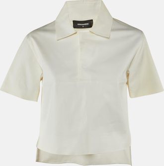 Dsquared2 White Cotton High Low Top
