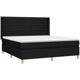 vidaXL Vidaxl - Cama Box Spring Con Colch&oacute;n Tela Negro 160x200 Cm