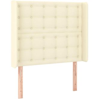 vidaXL Cabecero Con Orejas Cuero Sint&eacute;tico Color Crema 93x16x118/128cm Vidaxl