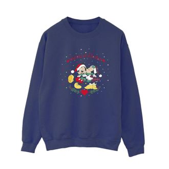 Disney Dames/Dames Mickey Mouse Mickey Minnie Kerstmis Sweatshirt (Marineblauw)
