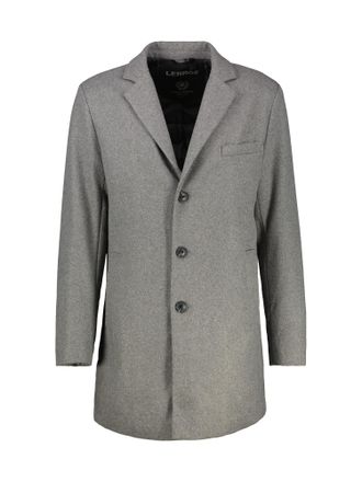 Lerros Wollmantel LERROS LERROS Eleganter Mantel mit Reverskragen und Wollanteil, Herren, Gr. 52, grau (smoky grau), 67% Polyester, 30% Wolle, 3% Nylon, M&auml;nt