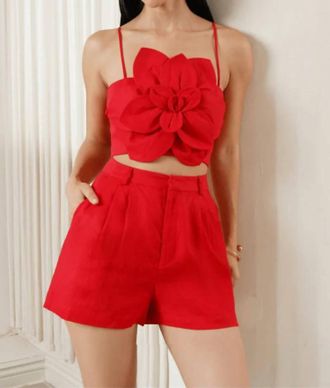 Yumi Kim Rhea Linen Short In Red