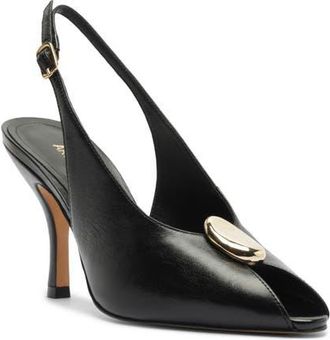 Arezzo Olivia Slingback Peep Toe Pump in Black at Nordstrom, Size 5.5