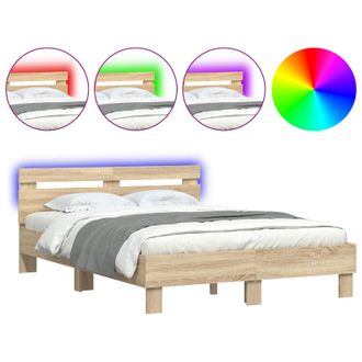 vidaXL Estructura De Cama Sonoma 137 X 190 Cm Madera De Ingenier&iacute;a Vidaxl