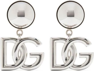 Dolce & Gabbana Logo Clip-oorbellen - Dames - Oorbellen - Grijs - ONE Size - Accessoires