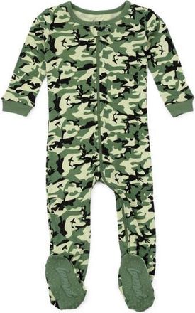 Leveret Kids Footed Cotton Matching Family Pajamas, Whimsy & Fantasy Prints in Camouflage at Nordstrom, Size 4T