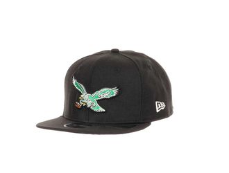 New Era Philadelphia Eagles NFL Black 9Fifty Original Fit Snapback Cap - One-Size