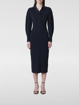 Victoria Beckham Slim Fit Midi Jersey Polo Dress with Ruched Waist
