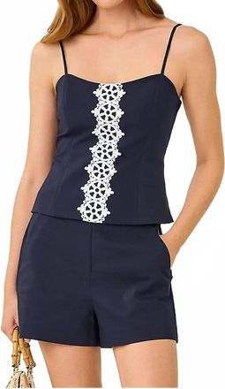 Lilly Pulitzer Shelli Stretch Top In True Navy