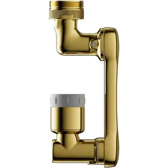 OEM Extensi&oacute;n Para Grifo, Aireador Giratorio De 1080&deg;, Ca&ntilde;o Mezclador De 2 Boquillas, Aireador Universal Para Grifos De Cocina Y Ba&ntilde;o (dorado) - Crezuo