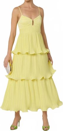 Astr Lupin Pleated Tiered Maxi Dress In Light Yellow