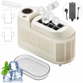 OEM Mini Macchina Per Cubetti Di Ghiaccio, 8 Cubetti Per Ciclo, Portatile E Compatta, 12v E 230v, Per Auto, Campeggio E Ufficio, Ghiaccio Rapido In 10 Min