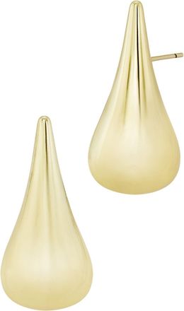 Savvy Cie Jewels 14K GOLD PLATED OVER BRASS HIGH GLOSS TEARDROP STUD EARRINGS
