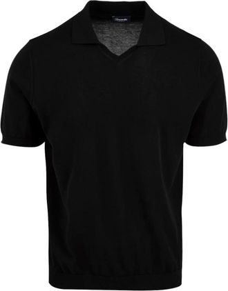 Drumohr Zwarte T-shirts en Polos - Heren - Polos - Zwart - 2XL - Tops