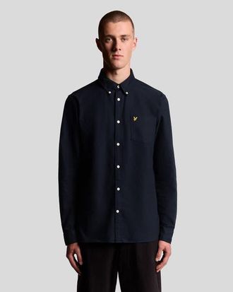 Lyle & Scott Plain Oxford Shirt in Dark Navy at Nordstrom, Size Xx-Large