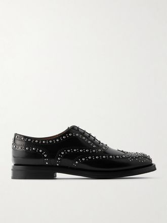 Churchs Brogue In Pelle Lucida Con Borchie Burwood Met - Nero