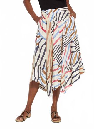 Lyss&eacute; Lorenza Midi Handkerchief Skirt In Stripe And Art