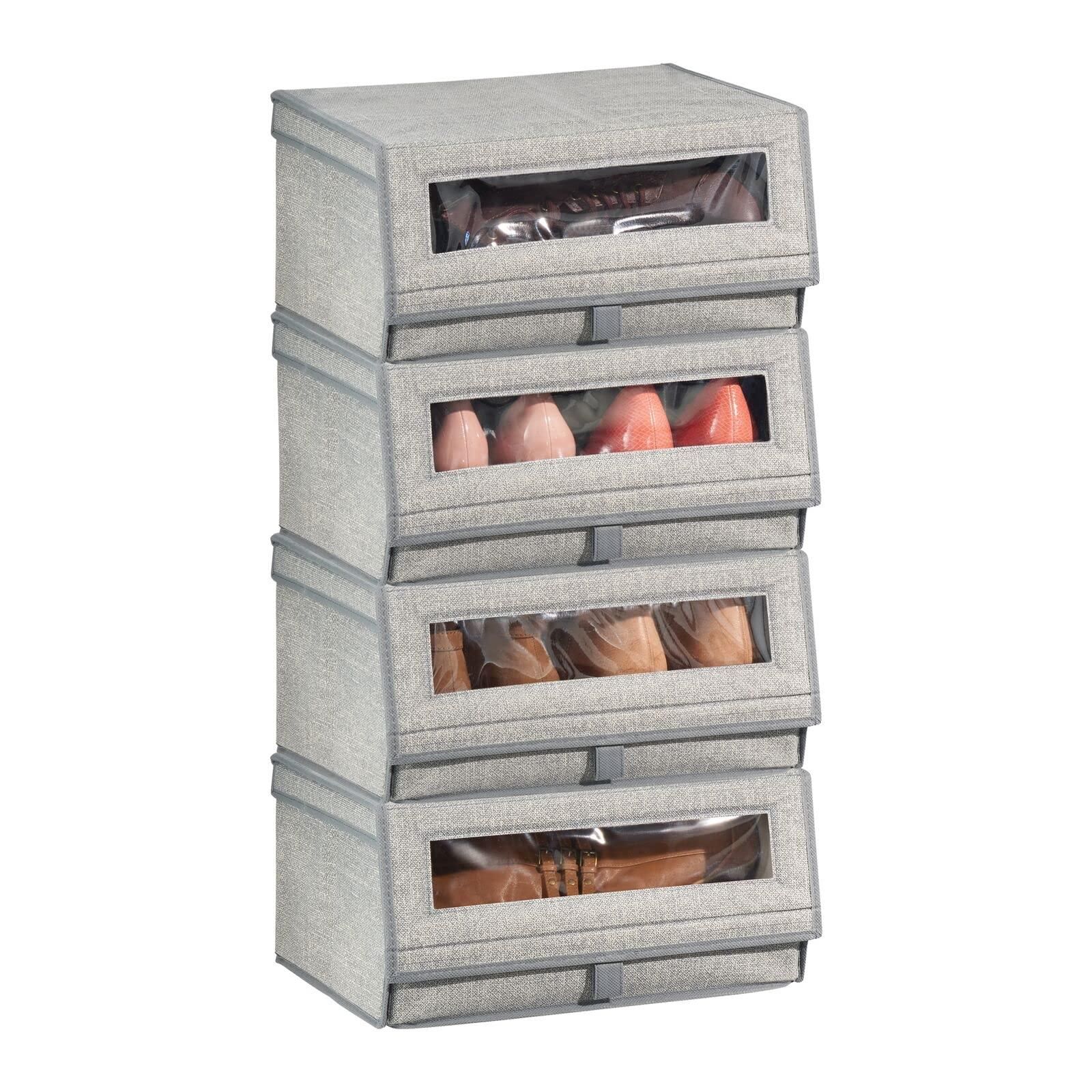 MDesign Aufbewahrungsbox-Set (2 Stück) | Durchsichtige Schrank-Organizer Für Kleidung & Accessoires | Maße Je 15,2x45,7x10,2 Cm