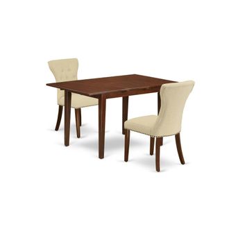 East West Furniture Dining Room Set Mahogany, NFGA3-MAH-32