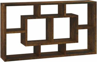 vidaXL Vidaxl - Estantería de pared con 8 compartimentos roble ahumado