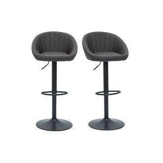 Miliboo Set De 2 Taburetes De Cocina Ajustables De Dise&ntilde;o Gris Sheru