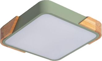 OEM Plafonnier Led - Cuadrado - 18 W - 325 X 325 Mm - Temperatura De Color Ajustable 2700-6500 K - Acabado En Madera - Semi Transparente - 1 Unidad