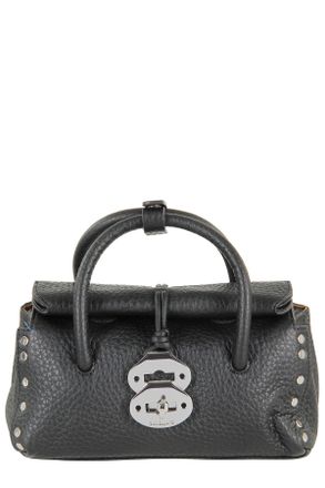 Zanellato Black Hammered Leather Tote Bag