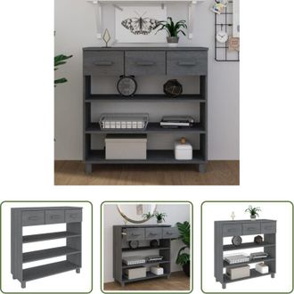 vidaXL Tavolino da ingresso - Consolle HAMAR Grigio Scuro 90x35x90 cm Legno Massello di Pino