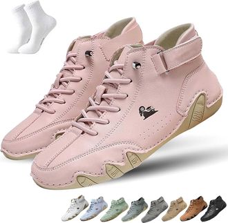 Generic Nevova Shoes for Women Men, Nevoldeck - Waterproof and Breathable Orthopedic Shoes, Slip-On Ankle Boots, Lightweight and Breathable (White Pink,7 Wome