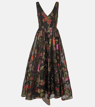 Erdem Abito midi in organza con stampa