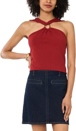 Vince Camuto Metal Ring Detail Knit Tank in Burnt Umber at Nordstrom, Size Xx-Small