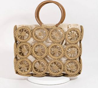 Fame Accessories Womens Freia Boho Circle Summer Beach Bag In Tan