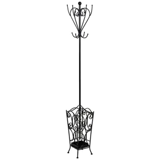 Wanderlust Deco Perchero de metal con 4 ganchos 35x35x181h cm. Negro