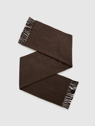 Reiss Chocolate Wool-cashmere Scarf