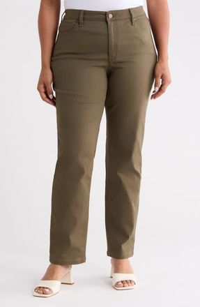 Jones New York Lexington Straight Leg Jeans in Jasper Green at Nordstrom, Size 24W
